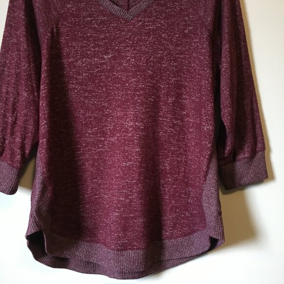 Y2K Ricki's Marled Maroon Pullover Knit Sweater Top - Picture 4 of 14